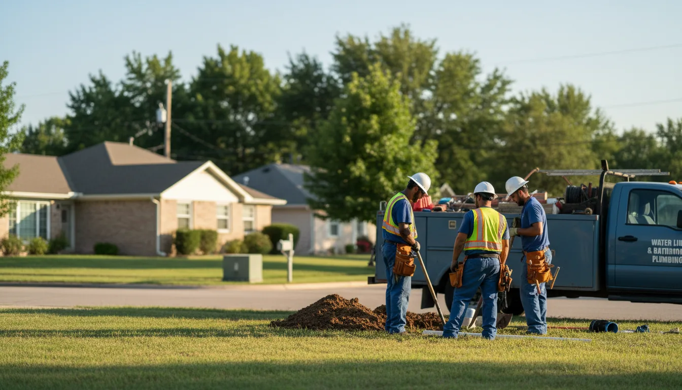 Residential water line and bathroom plumbing service in Alba, TX